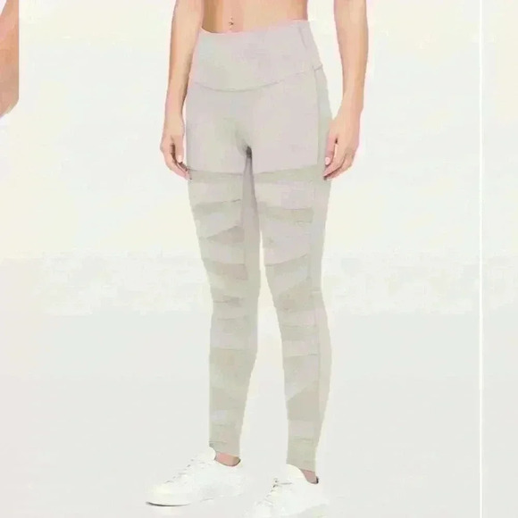 Lululemon Size 4 Wunder Under Pant High-Rise Tech Mesh 28 Dark Chrome Legging - Picture 5 of 12